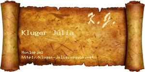 Kluger Júlia névjegykártya